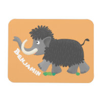 Cute woolly mammoth cartoon illustration