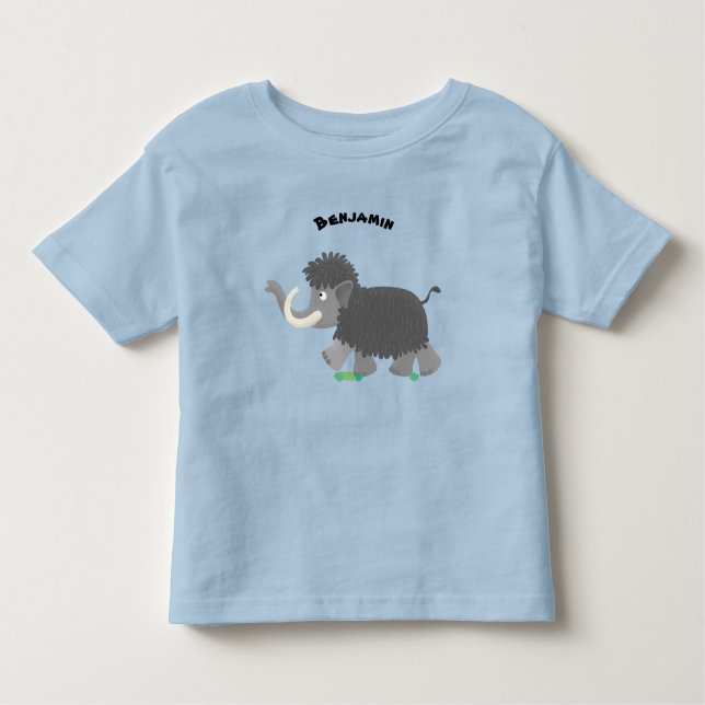 Cute woolly mammoth cartoon illustration toddler T-Shirt (Front)