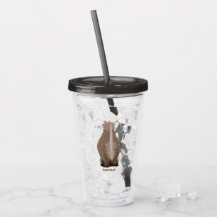 Cute woolly rhino elasmotherium cartoon acrylic tumbler