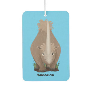 Cute woolly rhino elasmotherium cartoon car air freshener