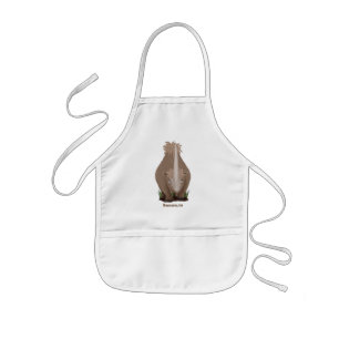Cute woolly rhino elasmotherium cartoon kids apron