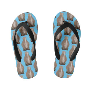 Cute woolly rhino elasmotherium cartoon kid's jandals
