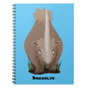 Cute woolly rhino elasmotherium cartoon  notebook