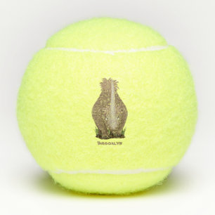 Cute woolly rhino elasmotherium cartoon tennis balls