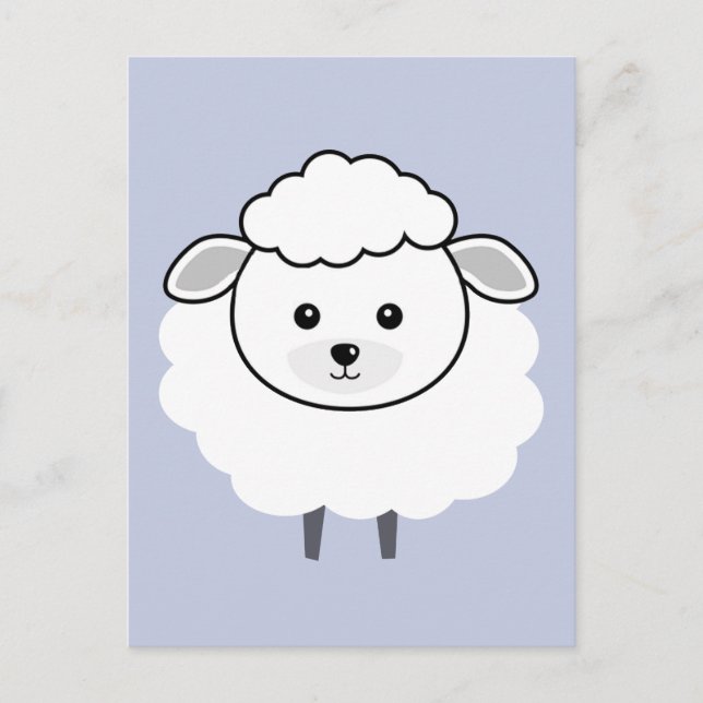 Cute Wooly Lamb Face Postcard (Front)