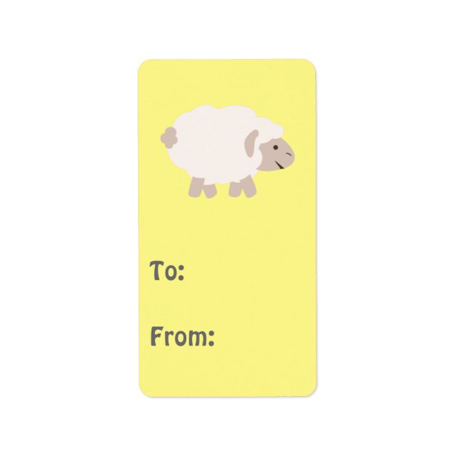 Cute Wooly lamb Label (Front)
