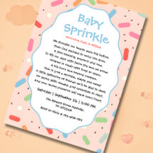 Cute Wording baby sprinkle invitations boy
