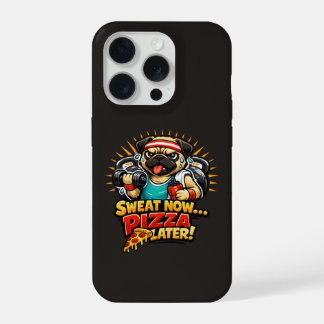 Cute Workout Dog T-Shirt for Fitness & Pizza Lover iPhone 15 Pro Case
