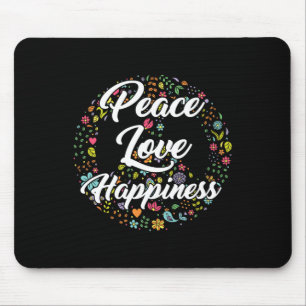 Cute World Peace Love Happiness Peace Sign Hippie  Mouse Pad