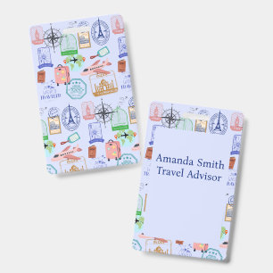 Cute World Traveller Collage ID Badge