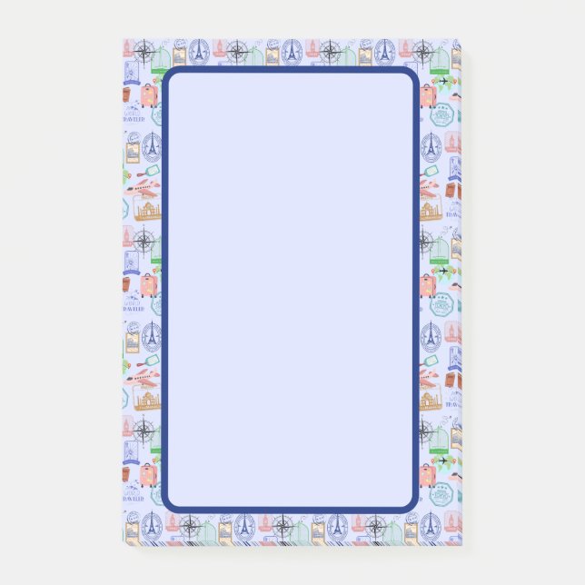 Cute World Traveller Collage Post-it Notes (Front)