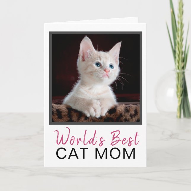 Cute World's Best Cat Mum Cat Photo Birthday Card (Front)