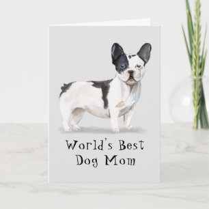 Cute World's Best Dog Mum Watercolor Birthday Card
