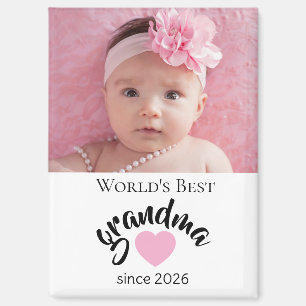 Cute Worlds Best Grandma Since Year Photo Magnet