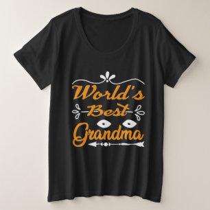 Cute World's Best Grandma word art  Plus Size T-Shirt