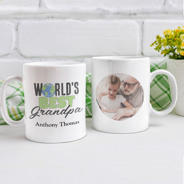 Cute World's Best Grandpa Custom Coffee Mug (World's Best Grandpa custom photo mug)