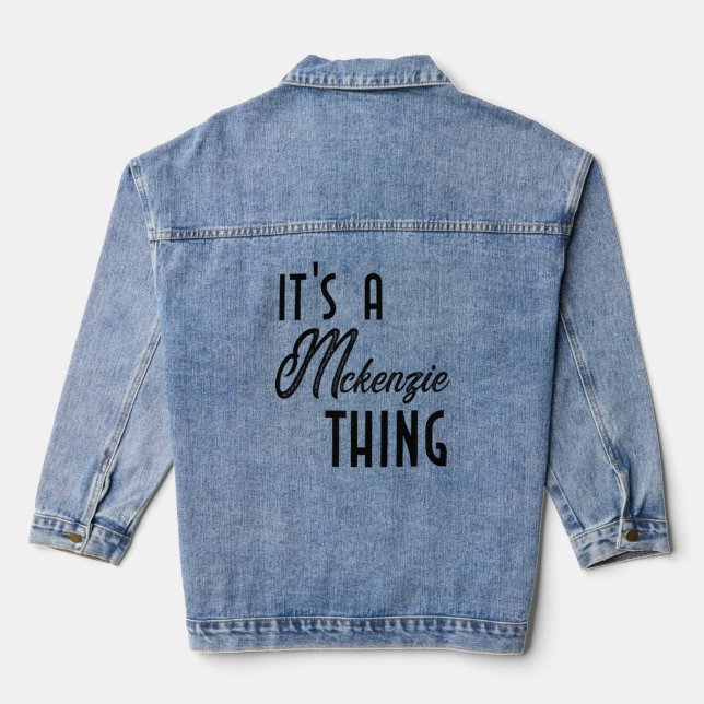 Cute Worlds Best Mckenzie Ever T Shirt Women Girl Denim Jacket (Back)