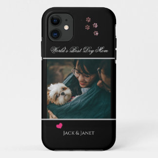 Cute World's Best Mum | Dog Paw with Heart Case-Mate iPhone Case