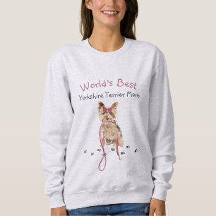 Cute World's Best Yorkshire Terrier Mum Watercolor Sweatshirt