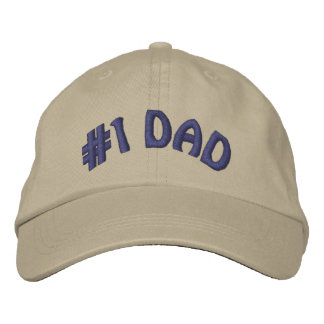 Cute Worlds Greatest Number One #1 Dad Embroidered Hat