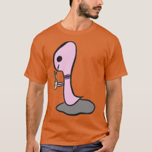 Cute worm drinking tea T-Shirt