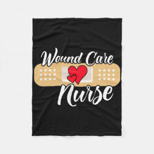 Cute Wound Care Nurse Heart Fleece Blanket