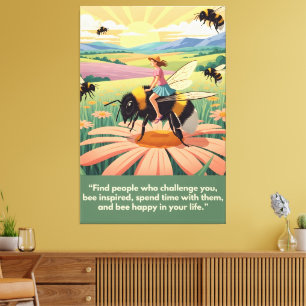 Cute, WPA Motivational Quote Canvas Print