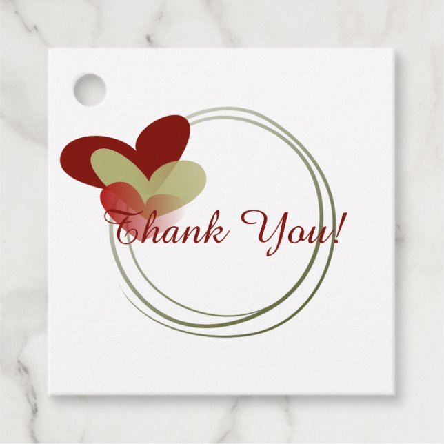 Cute Wreath with Hearts Favour Tags (Front)