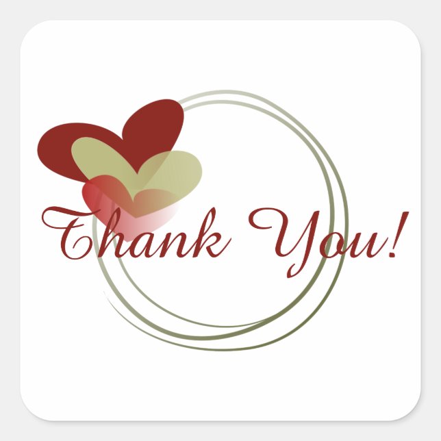 Cute Wreath with Hearts Square Sticker (Front)