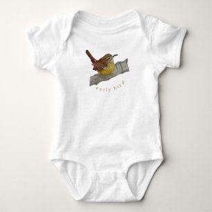 Cute Wren "Early Bird" Baby Outfit Baby Bodysuit