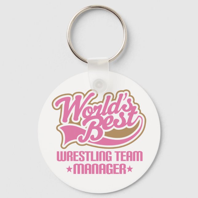 Cute Wrestling Team Manager Gift Key Ring (Front)