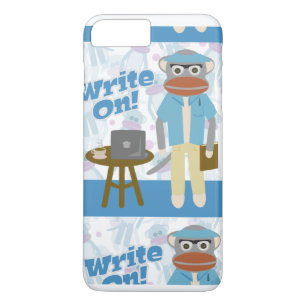Cute Writer Sock Monkey Case-Mate iPhone Case