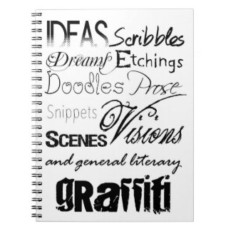 Cute Writing Typography Graffiti Scribbles Spiral Notebook