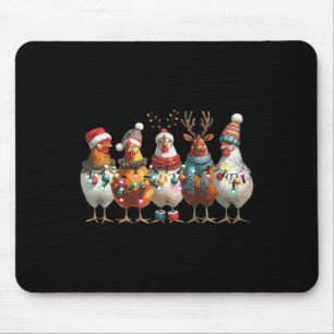 Cute Xmas Holiday Farm Animal Funny Chicken Christ Mouse Pad