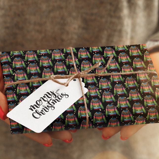 Cute Xmas Holly Berries Ugly Christmas Sweater Wrapping Paper (Creator Uploaded)