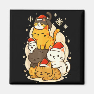 Cute Xmas Kawaii Cats Neko Funny Kitten Lover Anim Magnet