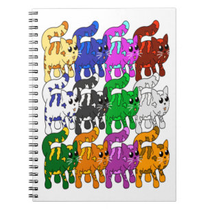 Cute Xmas Kitten Cat Pattern Rows Notebook