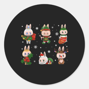 Cute Xmas Labubu Lover Labubu The Monsters Christm Classic Round Sticker