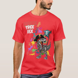Cute Xmas Pirate Christmas Dinosaur Tree Re Kids C T-Shirt
