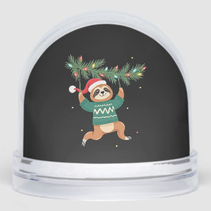 Cute Xmas Sloth Santa Hat Christmas Sloth - Tree L Snowglobe