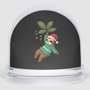 Cute Xmas Sloth Santa Hat Christmas Sloth - Tree L Snowglobe