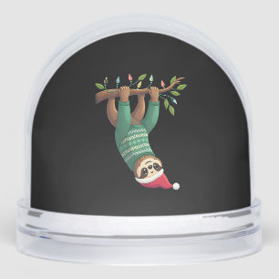 Cute Xmas Sloth Santa Hat Christmas Sloth - Tree L Snowglobe