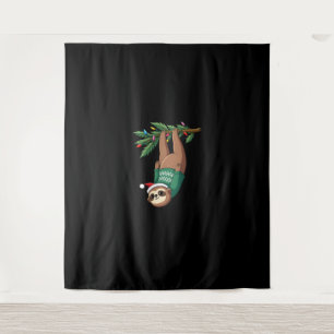 Cute Xmas Sloth Santa Hat Christmas Sloth - Tree L Tapestry