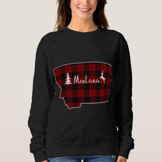 Cute Xmas Stocking for Mum Red Plaid Deer Tree Mon Sweatshirt