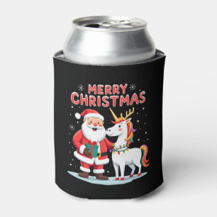 Cute Xmas Unicorn Santa on Unicorn Christmas T-Shi Can Cooler