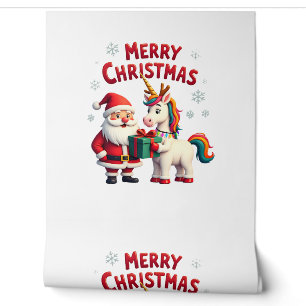 Cute Xmas Unicorn Santa on Unicorn Christmas T-Shi Wallpaper
