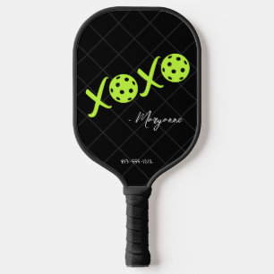 Cute XOXO Black & Bright Personalised Signature Pickleball Paddle