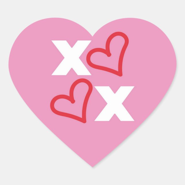 Cute XOXO Heart Sticker (Front)