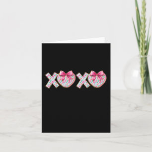 Cute Xoxo Pink Girly Valentine Coquette Bow Floral Card