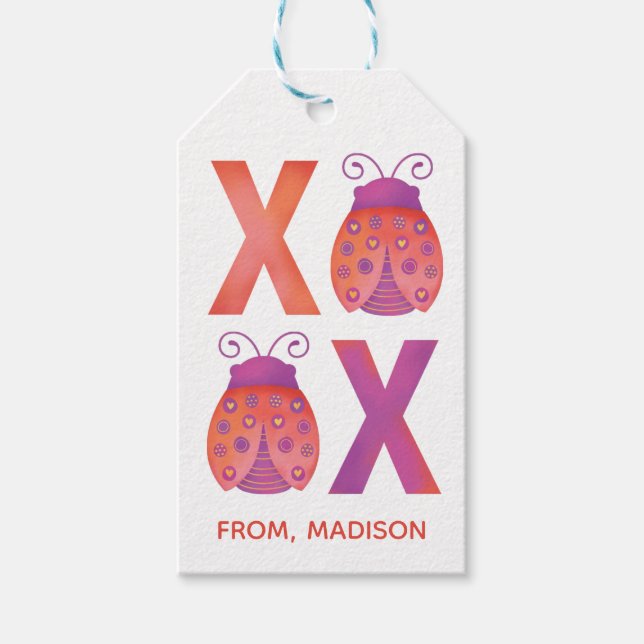 Cute XOXO Valentine Gift Tag (Front)